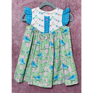 Girls Eleanor Rose Casual Dress Size 7 Blue bird celebration